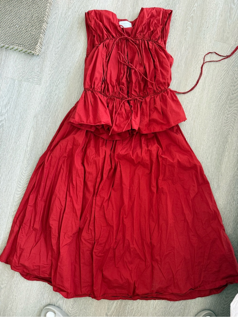Modern Citizen Red Tiered SET Top and Maxi Skirt